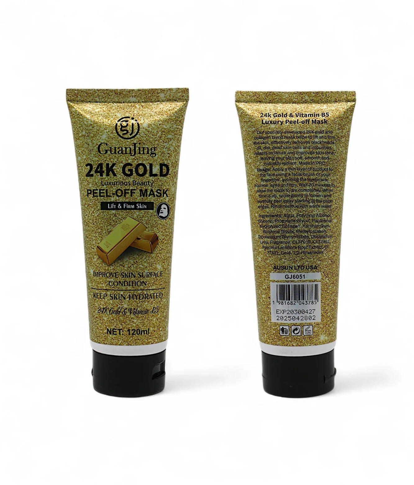 guanjing peel off mask glitter 24k gold 120ml china gj6051