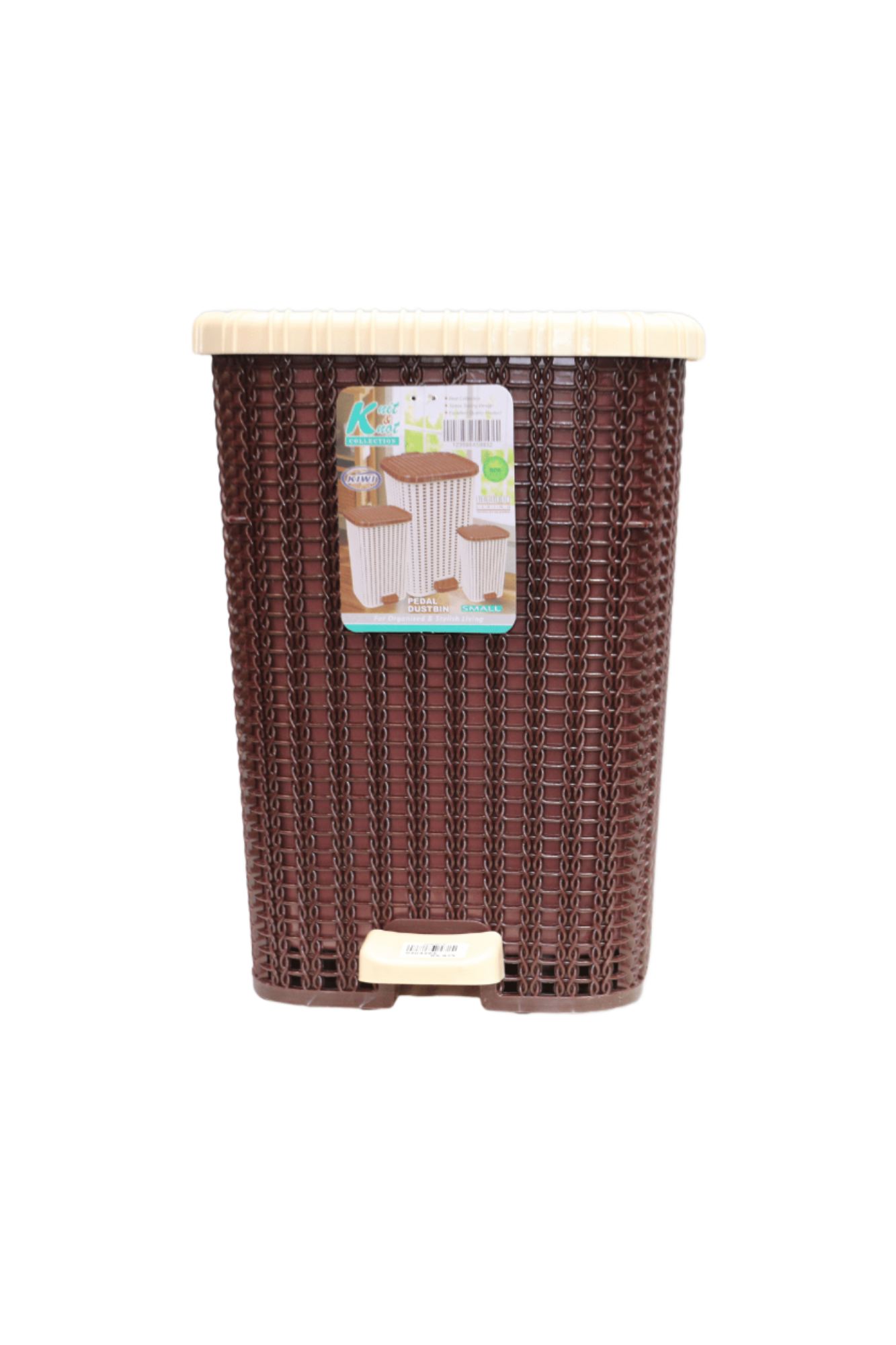 plastic pedal dustbin small pak knit & knot