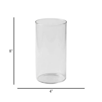 glass tube vase transparent small 8"x4" china