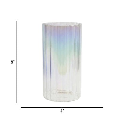 glass tube vase lines multi shine small 8''x4'' china