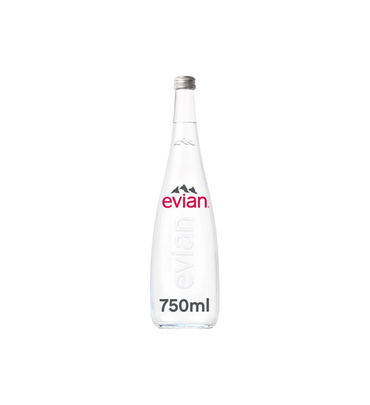 evian mineral water glass bottle 750ml france